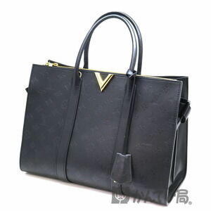 Louis Vuitton Willy Tote Handbag Shoulder Bag Calfskin Noir Black